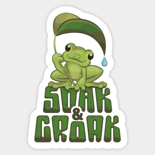 Soak and Croak Retro Frog Sticker